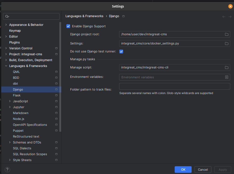 Django configuration