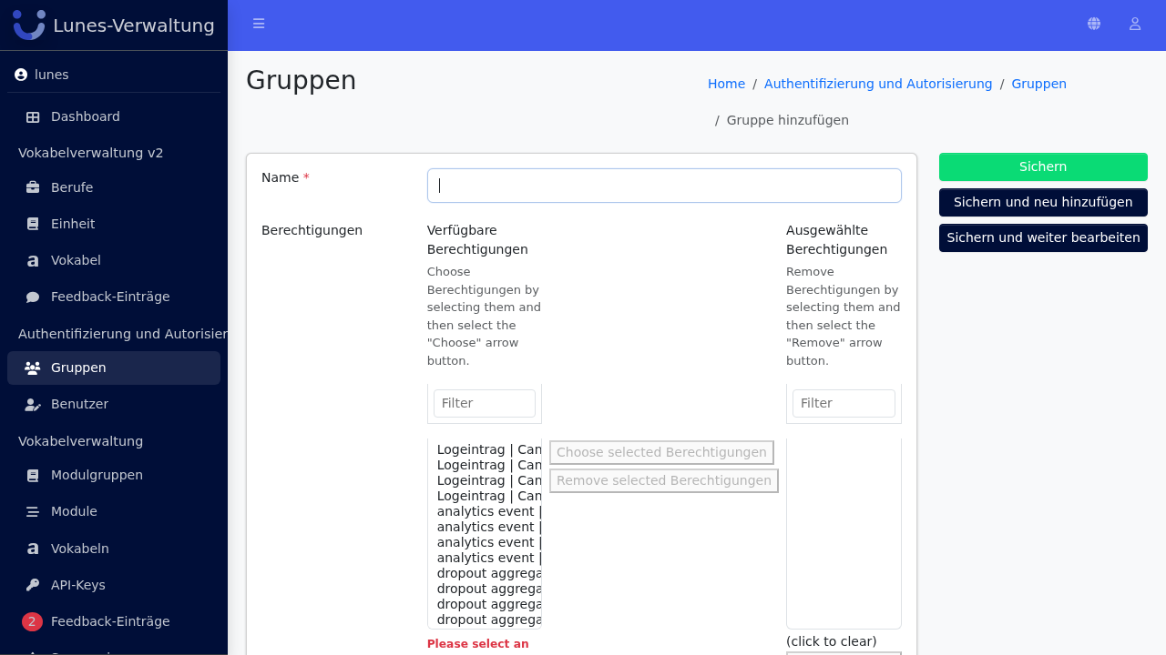Gruppenname eingeben