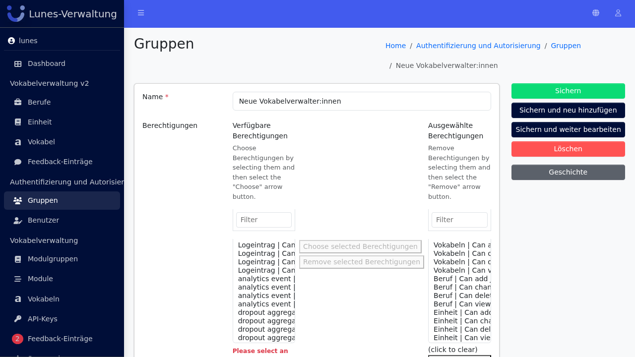 Gruppe löschen