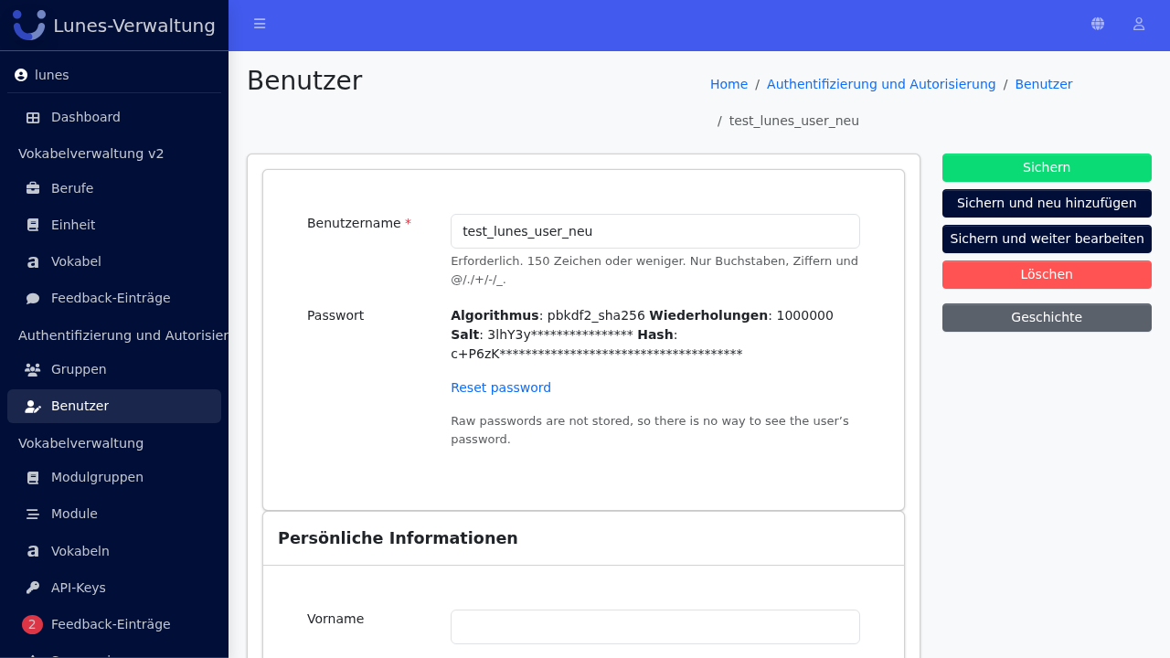 Benutzer:in löschen